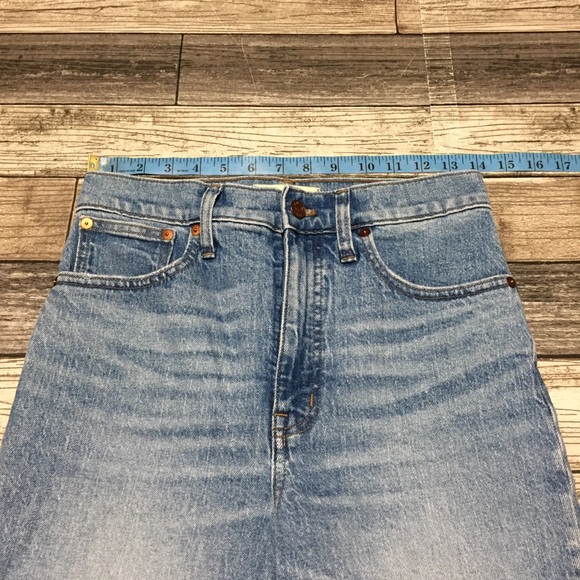 Madewell Perfect Vintage Straight Jeans Women’s 26 (Inseam 27) Blue Distressed - Picture 3 of 10